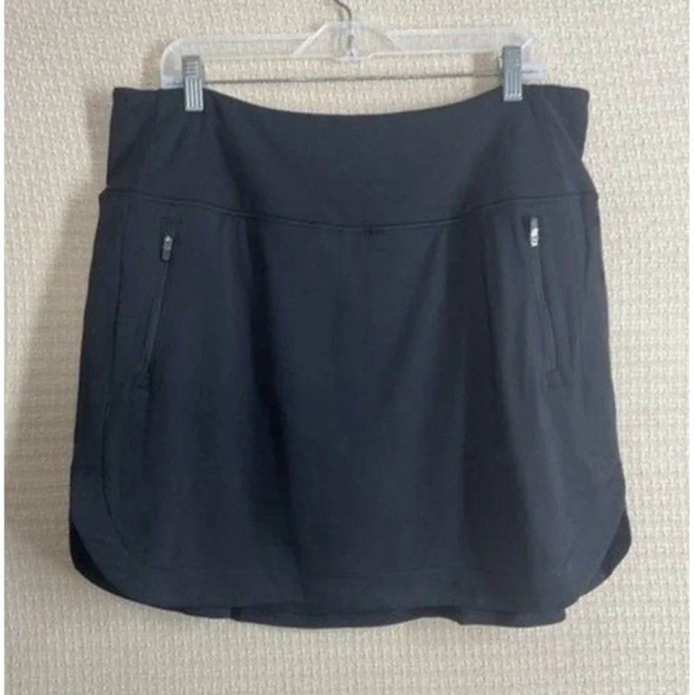 Athleta Black Pockets Lined Fairway Golf Skort 16